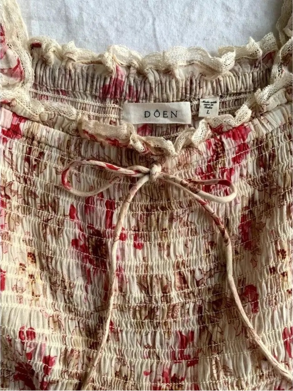 DÔEN Stanza Lace Floral Cotton Voile Midi Dress • Size L • NWT Pristine SoldOut - Picture 7 of 7